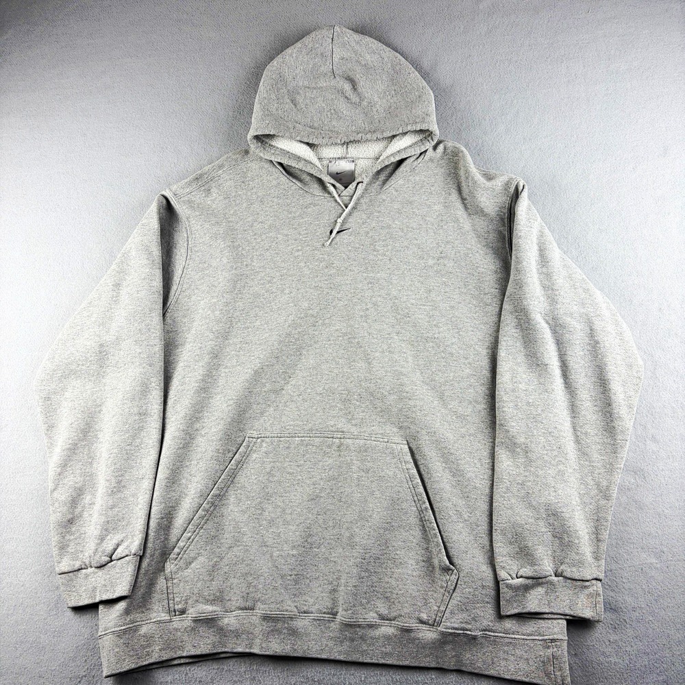 Vintage 2003 Nike Center Swoosh Hoodie Gray Men's XXL Y2K Pullover Sweatshirt